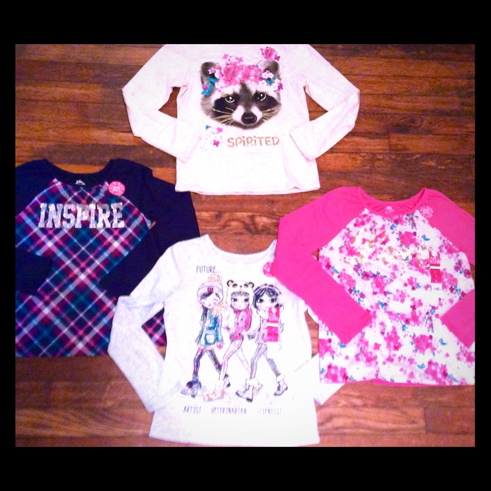 Bundle of 4 girls NWT tops, sizes 7&8